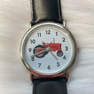 Red Tractor Vintage Watch With Leather Wrist Band